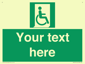 SA7213: Custom sign safe condition Emergency exit for people unable to walk or with walking impairment (right)