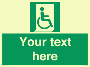 SA7213: Custom sign safe condition Emergency exit for people unable to walk or with walking impairment (right)