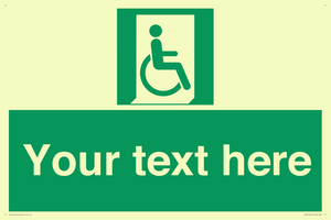 SA7213: Custom sign safe condition Emergency exit for people unable to walk or with walking impairment (right)