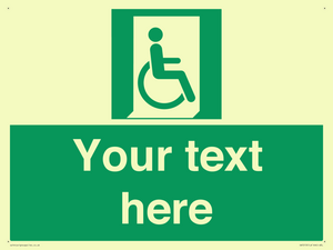 SA7213: Custom sign safe condition Emergency exit for people unable to walk or with walking impairment (right)