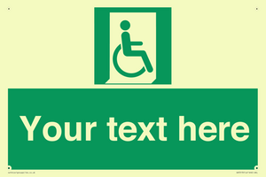 SA7213: Custom sign safe condition Emergency exit for people unable to walk or with walking impairment (right)