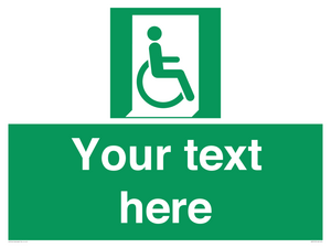 SA7213: Custom sign safe condition Emergency exit for people unable to walk or with walking impairment (right)