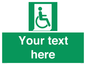 SA7213: Custom sign safe condition Emergency exit for people unable to walk or with walking impairment (right)
