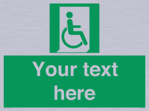 SA7213: Custom sign safe condition Emergency exit for people unable to walk or with walking impairment (right)