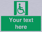 SA7213: Custom sign safe condition Emergency exit for people unable to walk or with walking impairment (right)