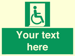 SA7213: Custom sign safe condition Emergency exit for people unable to walk or with walking impairment (right)