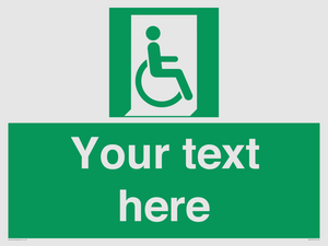 SA7213: Custom sign safe condition Emergency exit for people unable to walk or with walking impairment (right)
