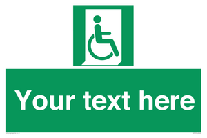 SA7213: Custom sign safe condition Emergency exit for people unable to walk or with walking impairment (right)