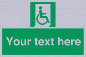 SA7213: Custom sign safe condition Emergency exit for people unable to walk or with walking impairment (right)