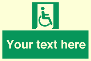 SA7213: Custom sign safe condition Emergency exit for people unable to walk or with walking impairment (right)