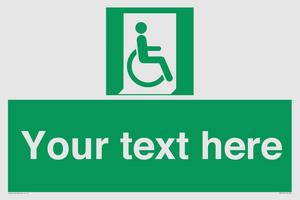 SA7213: Custom sign safe condition Emergency exit for people unable to walk or with walking impairment (right)