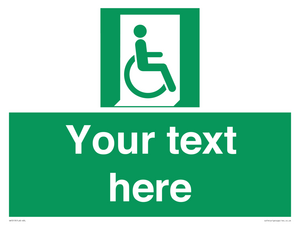 SA7213: Custom sign safe condition Emergency exit for people unable to walk or with walking impairment (right)