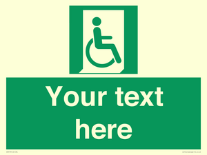 SA7213: Custom sign safe condition Emergency exit for people unable to walk or with walking impairment (right)