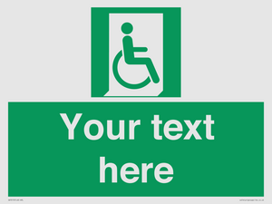 SA7213: Custom sign safe condition Emergency exit for people unable to walk or with walking impairment (right)