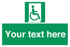 SA7213: Custom sign safe condition Emergency exit for people unable to walk or with walking impairment (right)