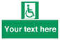 SA7213: Custom sign safe condition Emergency exit for people unable to walk or with walking impairment (right)