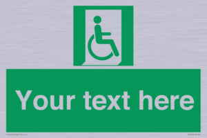SA7213: Custom sign safe condition Emergency exit for people unable to walk or with walking impairment (right)