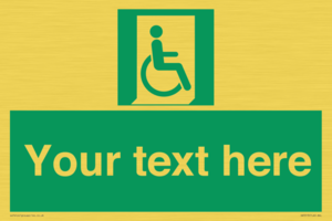 SA7213: Custom sign safe condition Emergency exit for people unable to walk or with walking impairment (right)