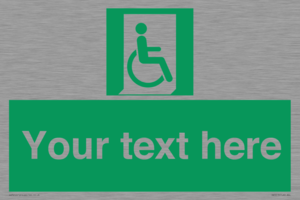 SA7213: Custom sign safe condition Emergency exit for people unable to walk or with walking impairment (right)