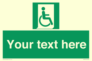 SA7213: Custom sign safe condition Emergency exit for people unable to walk or with walking impairment (right)