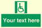 SA7213: Custom sign safe condition Emergency exit for people unable to walk or with walking impairment (right)