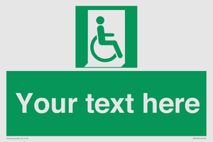 SA7213: Custom sign safe condition Emergency exit for people unable to walk or with walking impairment (right)