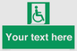 SA7213: Custom sign safe condition Emergency exit for people unable to walk or with walking impairment (right)