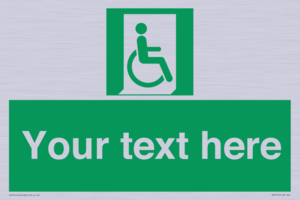 SA7213: Custom sign safe condition Emergency exit for people unable to walk or with walking impairment (right)