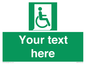 SA7213: Custom sign safe condition Emergency exit for people unable to walk or with walking impairment (right)