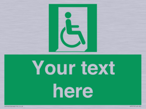 SA7213: Custom sign safe condition Emergency exit for people unable to walk or with walking impairment (right)