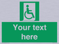 SA7213: Custom sign safe condition Emergency exit for people unable to walk or with walking impairment (right)
