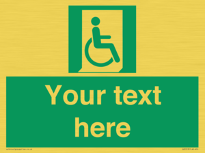 SA7213: Custom sign safe condition Emergency exit for people unable to walk or with walking impairment (right)