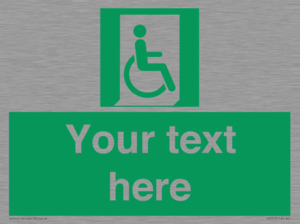 SA7213: Custom sign safe condition Emergency exit for people unable to walk or with walking impairment (right)