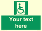 SA7213: Custom sign safe condition Emergency exit for people unable to walk or with walking impairment (right)