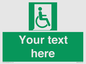 SA7213: Custom sign safe condition Emergency exit for people unable to walk or with walking impairment (right)