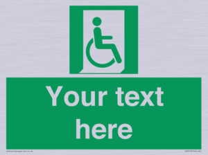 SA7213: Custom sign safe condition Emergency exit for people unable to walk or with walking impairment (right)