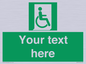 SA7213: Custom sign safe condition Emergency exit for people unable to walk or with walking impairment (right)