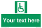 SA7213: Custom sign safe condition Emergency exit for people unable to walk or with walking impairment (right)