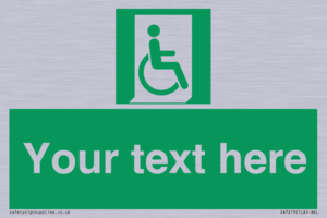 SA7213: Custom sign safe condition Emergency exit for people unable to walk or with walking impairment (right)