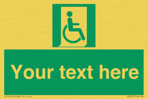 SA7213: Custom sign safe condition Emergency exit for people unable to walk or with walking impairment (right)