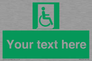 SA7213: Custom sign safe condition Emergency exit for people unable to walk or with walking impairment (right)