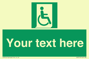 SA7213: Custom sign safe condition Emergency exit for people unable to walk or with walking impairment (right)