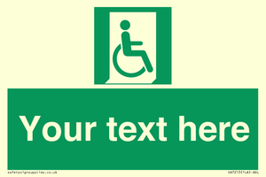SA7213: Custom sign safe condition Emergency exit for people unable to walk or with walking impairment (right)