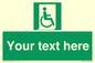 SA7213: Custom sign safe condition Emergency exit for people unable to walk or with walking impairment (right)