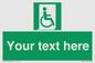 SA7213: Custom sign safe condition Emergency exit for people unable to walk or with walking impairment (right)