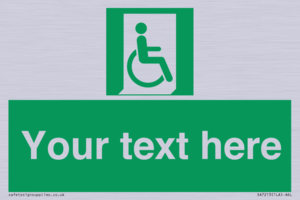 SA7213: Custom sign safe condition Emergency exit for people unable to walk or with walking impairment (right)