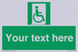 SA7213: Custom sign safe condition Emergency exit for people unable to walk or with walking impairment (right)