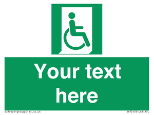 SA7213: Custom sign safe condition Emergency exit for people unable to walk or with walking impairment (right)
