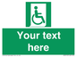 SA7213: Custom sign safe condition Emergency exit for people unable to walk or with walking impairment (right)