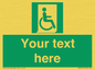SA7213: Custom sign safe condition Emergency exit for people unable to walk or with walking impairment (right)